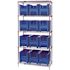 STORAGE SYSTEM WIRE SHELVING UNITS, 10 BINS, BLUE