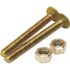 PROPLUS 1/4 in. x 2-1/4 in. Oval Closet Solid Bolt, Brass