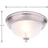Hampton Bay 11 In 2-Light Brushed Nickel Flush Mount W/Frosted Swirl Glass Shade