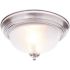 Hampton Bay 11 in. 2-Light Brushed Nickel Flush Mount with Frosted Swirl Glass Shade