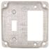 RACO 4 in. W Steel Metallic 2-Gang Exposed Work Square Cover for 1 Toggle Switch and 1 GFCI Outlet, 1-Pack
