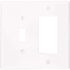 Leviton 2-Gang White 1-Toggle / 1-Decora/Rocker Nylon Midway/Midsize Wall Plate (1-Pack) PJ126-W
