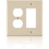 Leviton Decora 2-Gang Midway 1-Duplex Outlet Combination Nylon Wall Plate, Ivory
