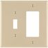 Leviton Decora 2-Gang Midway 1-Toggle Combination Nylon Wall Plate, Ivory