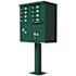 Florence USPS Delivery Pedestal Mounted vital Cluster Box Unit with 8 Mailboxes, 2 Parcel Lockers in Forest Green