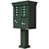 Florence USPS Delivery Pedestal Mounted vogue Classic Cluster Box Unit with 8 Mailboxes, 2 Parcel Lockers in Forest Green