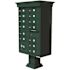 Florence USPS Delivery Pedestal Mounted vogue Classic Cluster Box Unit with 13 Mailboxes, 1 Parcel Locker in Forest Green