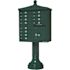 Florence USPS Delivery Pedestal Mounted vogue Traditional Cluster Box Unit with 12 Mailboxes, 1 Parcel Locker in Forest Green