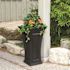 Mayne Cambridge 28 in. Tall Self-Watering Black Polyethylene Planter