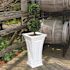 Mayne Cambridge 28 in. Tall Self-Watering White Polyethylene Planter