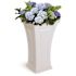Mayne Cambridge 28 in. Tall Self-Watering White Polyethylene Planter