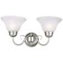 Design House Millbridge 2-Light Satin Nickel Sconce with Alabaster Glass Shade