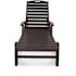 Trex Outdoor Furniture Yacht Club Charcoal Black Plastic Outdoor Patio Stackable Chaise Lounge Chair