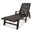 Trex Outdoor Furniture Yacht Club Charcoal Black Plastic Outdoor Patio Stackable Chaise Lounge Chair
