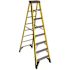 Werner 8 ft. Yellow Fiberglass Step Ladder (12 ft. Reach Height) with 375 lbs. Load Capacity Type IAA Duty Rating