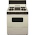 Premier 30 in. 3.91 cu. ft. Battery Spark Ignition Gas Range in Biscuit with Black Trim