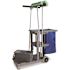 Carlisle Long Platform Gray Polyethylene Janitors Cart with 5th Wheel