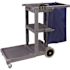 Carlisle Short Platform Gray Polyethylene Janitors Cart with 5th Wheel