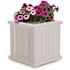 Mayne Cape Cod 14 in. Square Self-Watering White Polyethylene Planter