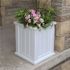Mayne Cape Cod 16 in. Square Self-Watering White Polyethylene Planter