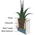 Mayne Cape Cod 16 in. Square Self-Watering White Polyethylene Planter