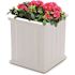 Mayne Cape Cod 16 in. Square Self-Watering White Polyethylene Planter