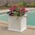 Mayne Cape Cod 20 in Square Self-Watering White Polyethylene Planter