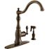 Kingston Brass Victorian Single-Handle Standard Kitchen Faucet with Side Sprayer in Oil Rubbed Bronze