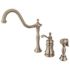 Kingston Brass Victorian Single-Handle Standard Kitchen Faucet with Side Sprayer in Brushed Nickel
