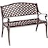 BALKENE HOME Antique Bronze Cast Aluminum Patio Bench