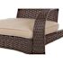 BALKENE HOME Coconino All-Weather Stationary Wicker Patio Adirondack Lounge Chair with Beige Cushion