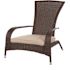 BALKENE HOME Coconino All-Weather Stationary Wicker Patio Adirondack Lounge Chair with Beige Cushion