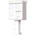 Florence USPS Delivery Pedestal Mounted vital Cluster Box Unit with 4 Mailboxes, 2 Parcel Lockers in White