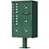 Florence USPS Delivery Pedestal Mounted vital Cluster Box Unit with 8 Mailboxes, 4 Parcel Lockers in Forest Green