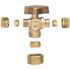 1/2 in. Nominal Compression Inlet x 3/8 in. O.D. Compression x 3/8 in. O.D. Compression Dual Outlet 1/4 Turn Ball Valve