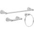 Delta Foundations 3-Piece Bath Hardware Set with 18 in. Towel Bar, Toilet Paper Holder, Towel Ring in Polished Chrome