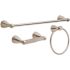 Delta Foundations 3-Piece Bath Hardware Set with 18 in. Towel Bar, Toilet Paper Holder, Towel Ring in Stainless Steel