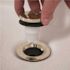 DANCO 2 in. Plastic Touch-Toe Bathtub Drain Stopper in Polished Brass
