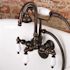 Aqua Eden Porcelain Lever 3-Handle Claw Foot Tub Faucet with Handshower in Oil Rubbed Bronze