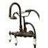 Aqua Eden Porcelain Lever 3-Handle Claw Foot Tub Faucet with Handshower in Oil Rubbed Bronze