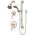 Symmons Origins 2-Handle 1-Spray Dual Showerhead and Handheld Showerhead in Satin Nickel (Valve Included)