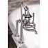 Aqua Eden Cross 3-Handle Deck-Mount High-Risers Claw Foot Tub Faucet with Handshower in Polished Chrome