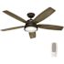 Hunter Channelside 52 in. LED Indoor/Outdoor Noble Bronze Ceiling Fan with Remote Control