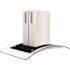 30 in. 400 CFM Convertible Island Mount Range Hood with 4 LED Lights in Stainless Steel with Curved Glass