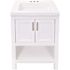 Glacier Bay Spa 24.5 in. W Bath Vanity in White with Cultured Marble Vanity Top in White with White Basin and Mirror