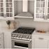 ZLINE Kitchen and Bath 30 in. 400 CFM Convertible Vent Pyramid Wall Mount Range Hood with Crown Molding in Stainless Steel