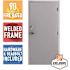 36 in. x 84 in. Fire-Rated Gray Left-Hand Flush Steel Prehung Commercial Door with Welded Frame, Deadlock and Hardware