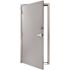 36 in. x 80 in. Fire-Rated Gray Right-Hand Flush Steel Prehung Commercial Door with Welded Frame, Deadlock and Hardware