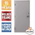 36 in. x 84 in. Fire-Rated Gray Right-Hand Flush Steel Prehung Commercial Door with Welded Frame, Deadlock and Hardware