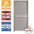 36 in. x 84 in. Fire-Rated Gray Left-Hand Flush Steel Prehung Commercial Door and Frame with Panic Bar and Hardware